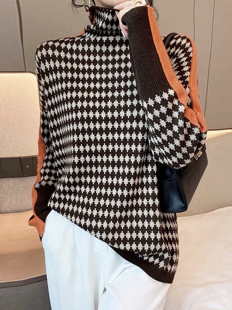 Nyzara™ - Pull col roulé avec motifs