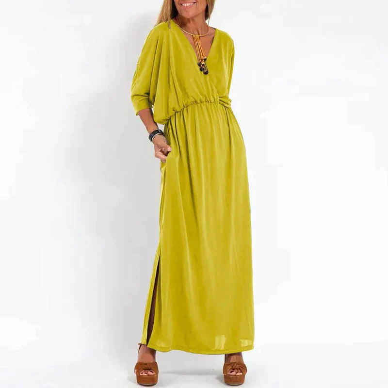 Amelia - Robe longue confortables avec poches latérales