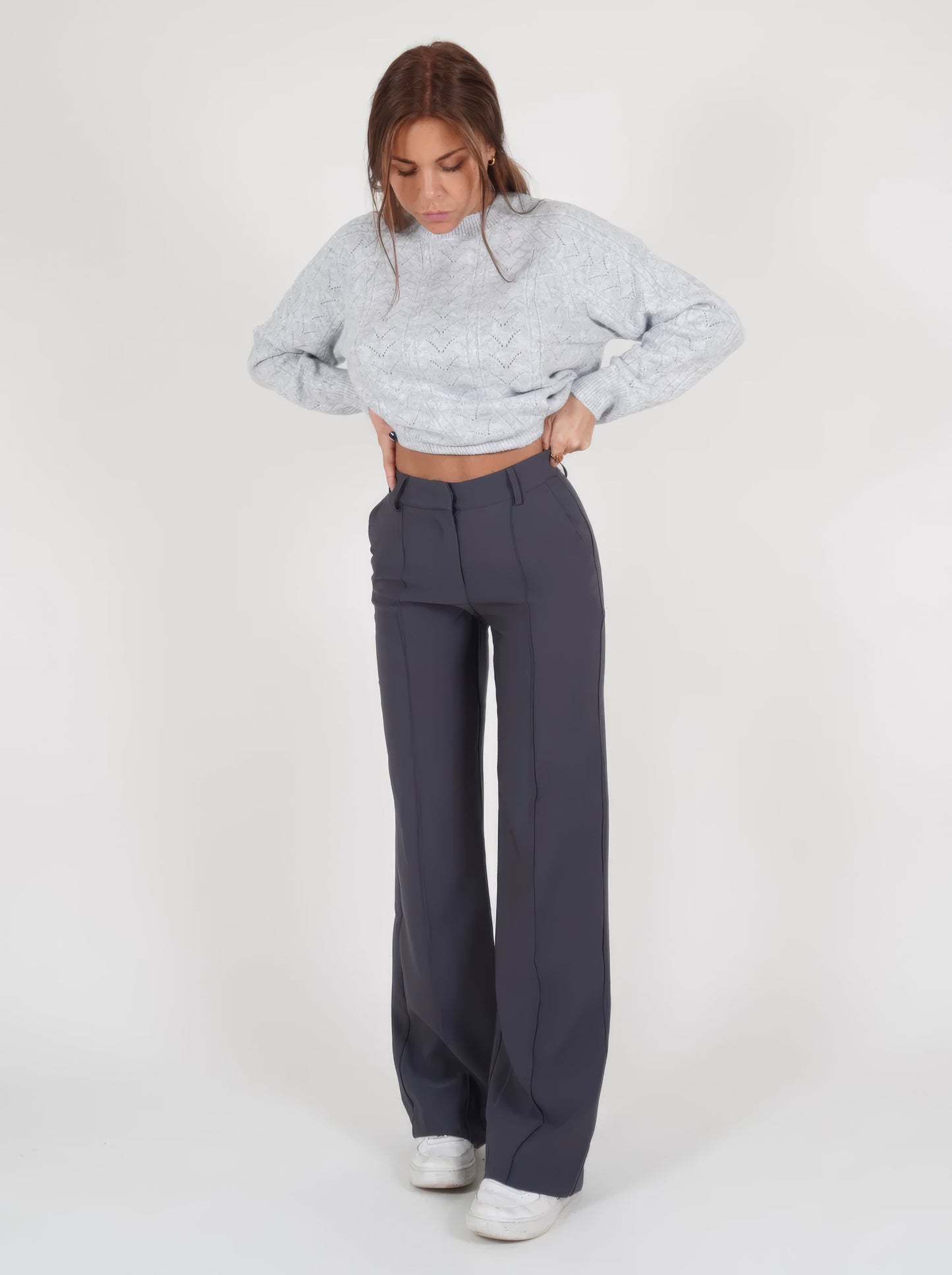 Lora - Pantalon Large à Taille Haute