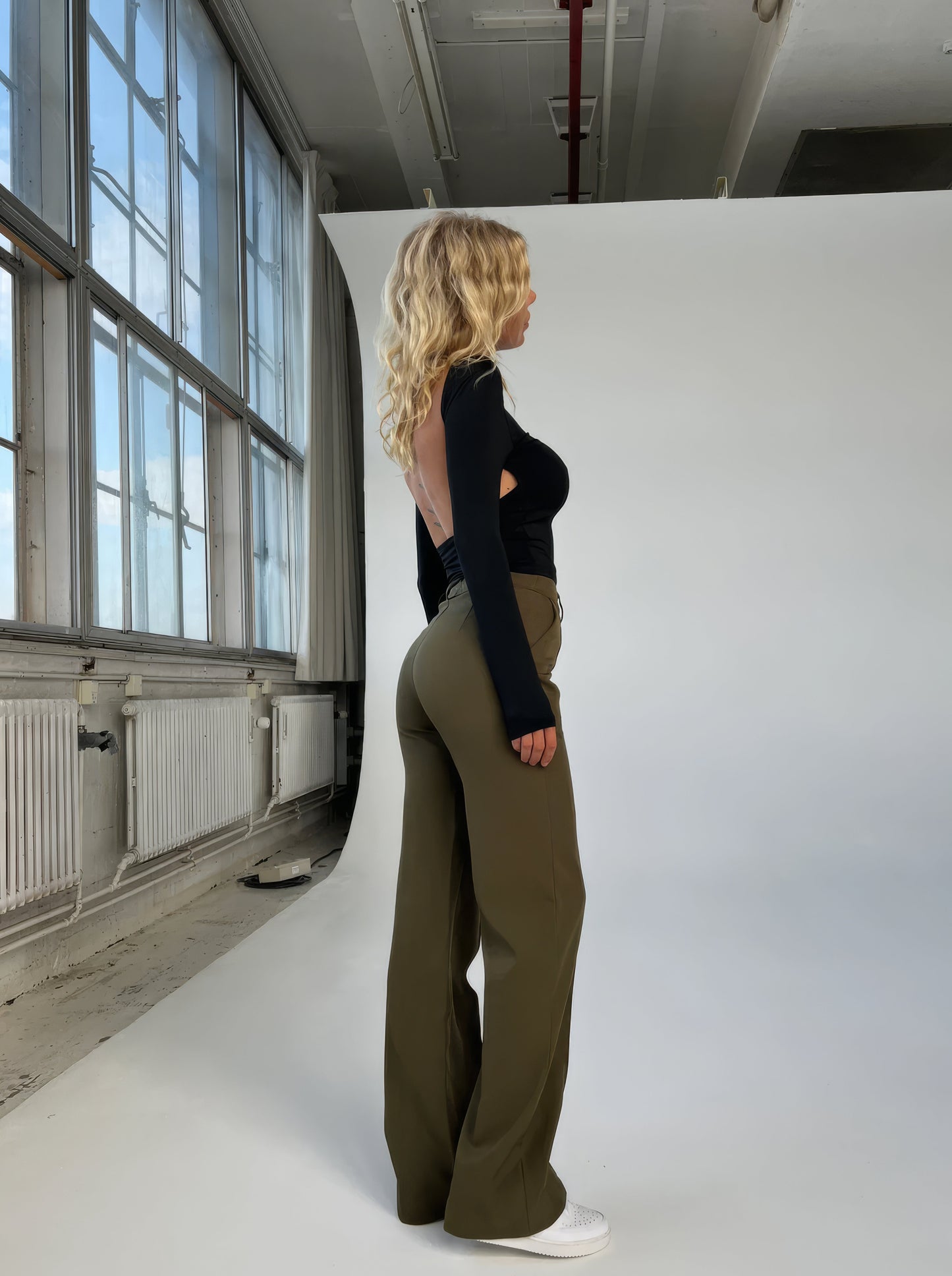 Lora - Pantalon Large à Taille Haute