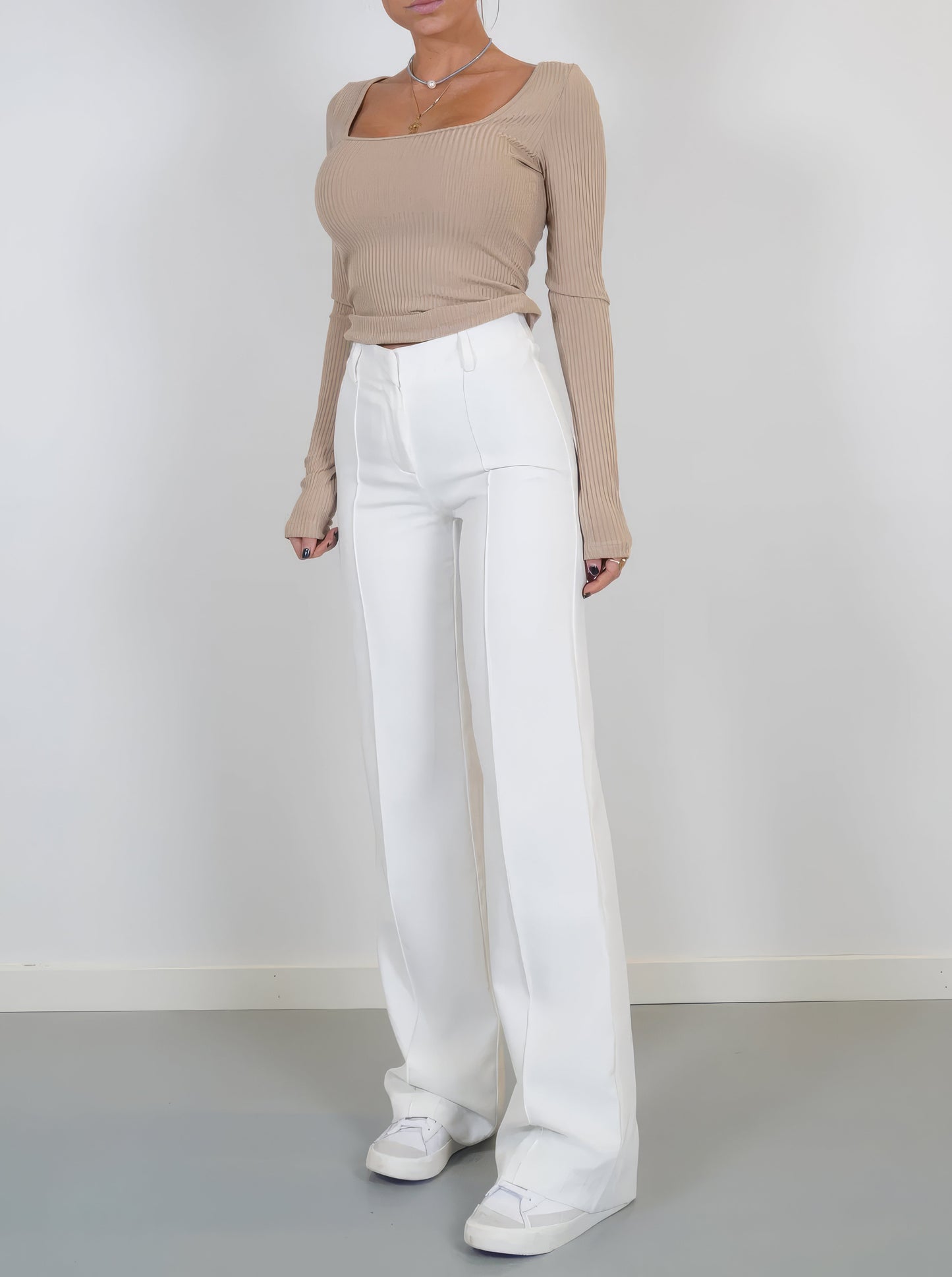 Lora - Pantalon Large à Taille Haute