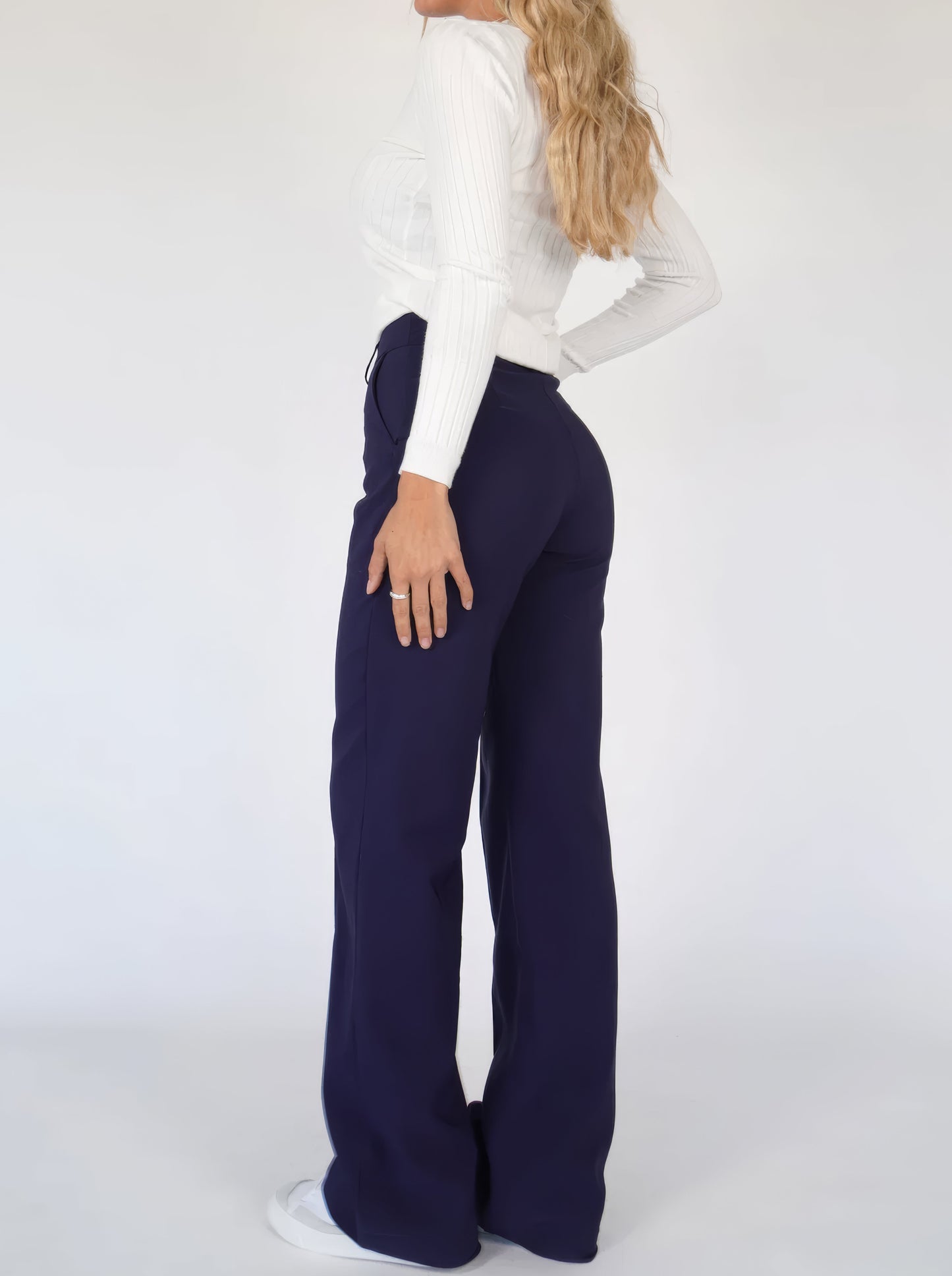 Lora - Pantalon Large à Taille Haute