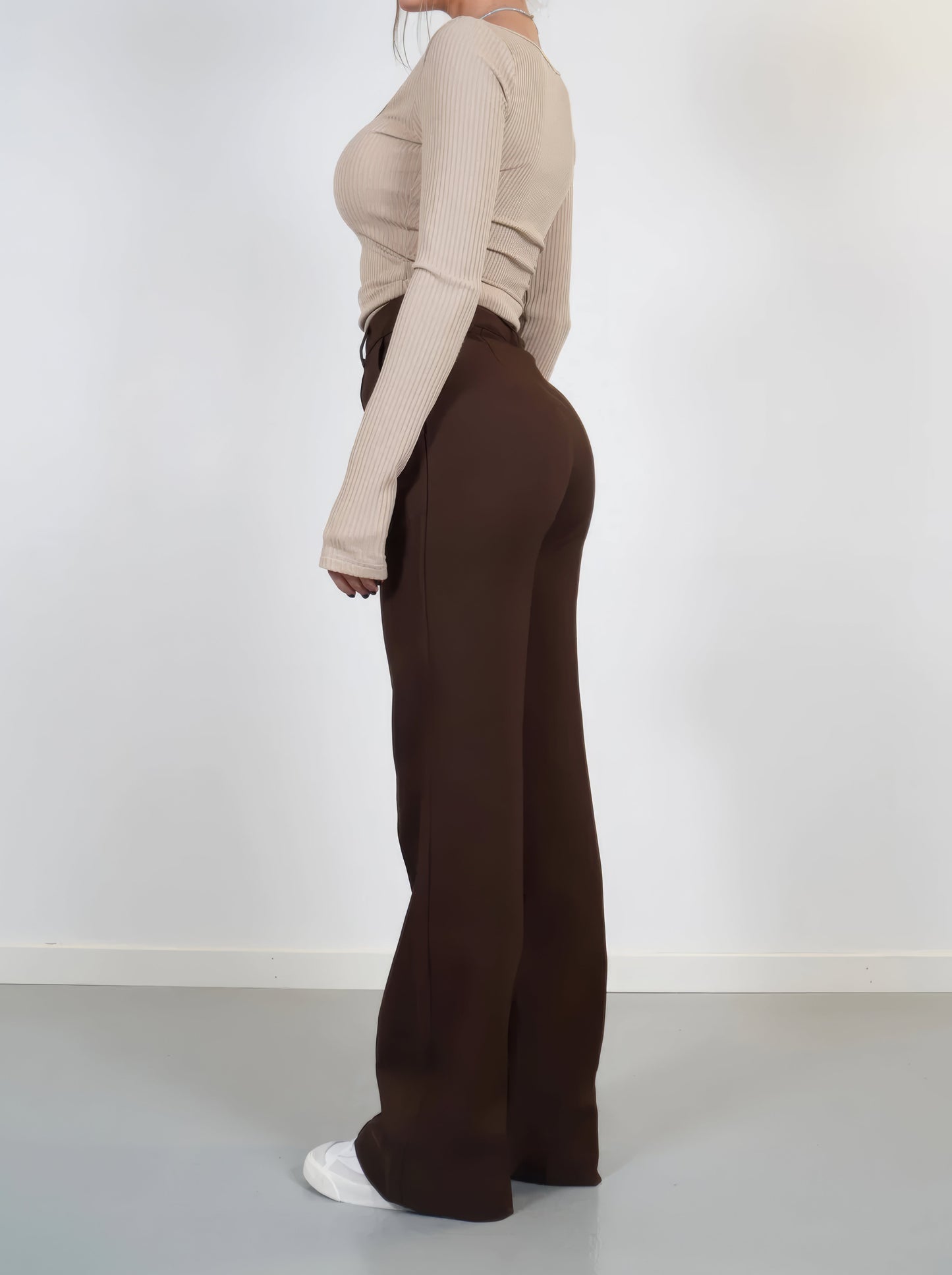 Lora - Pantalon Large à Taille Haute