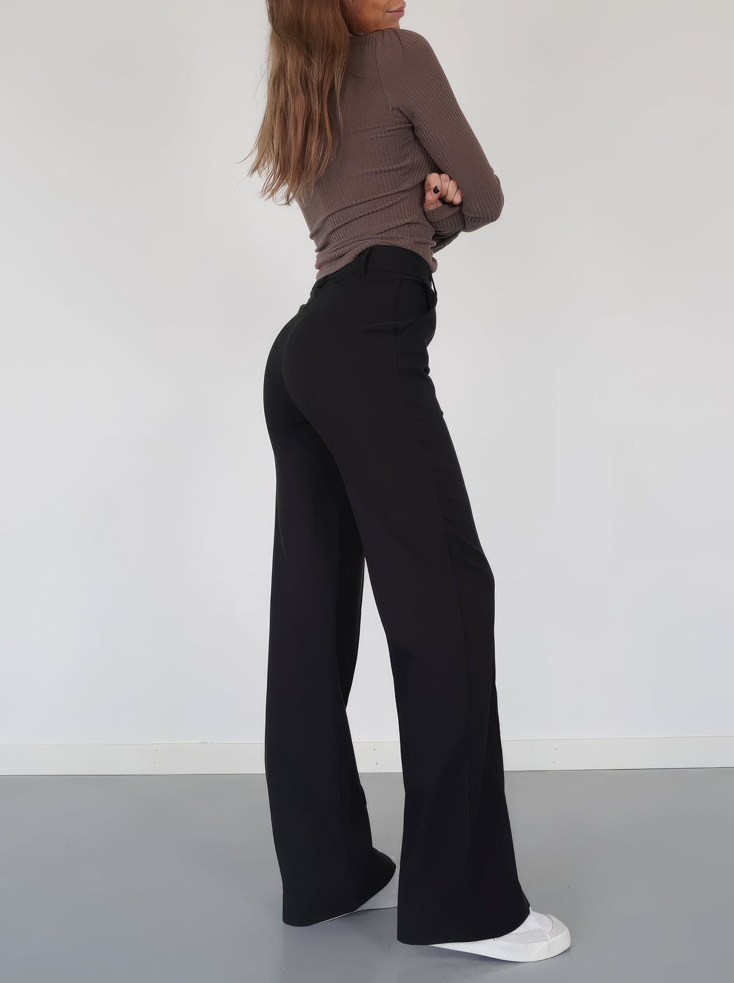 Lora - Pantalon Large à Taille Haute