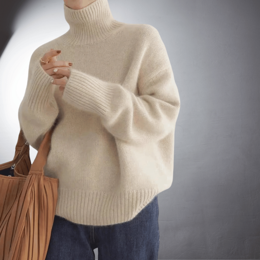 Adèle | Pull à col roulé en cachemire doux