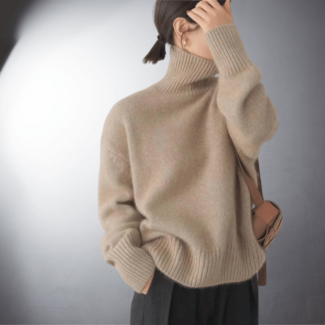 Adèle | Pull à col roulé en cachemire doux