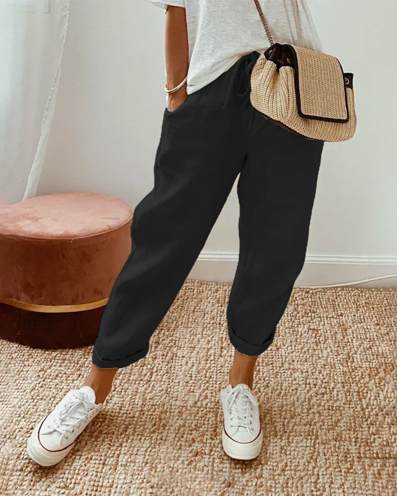 PANTALON EN LIN ANTI-TRANSPIRATION DÉCONTRACTÉ & ÉLÉGANT