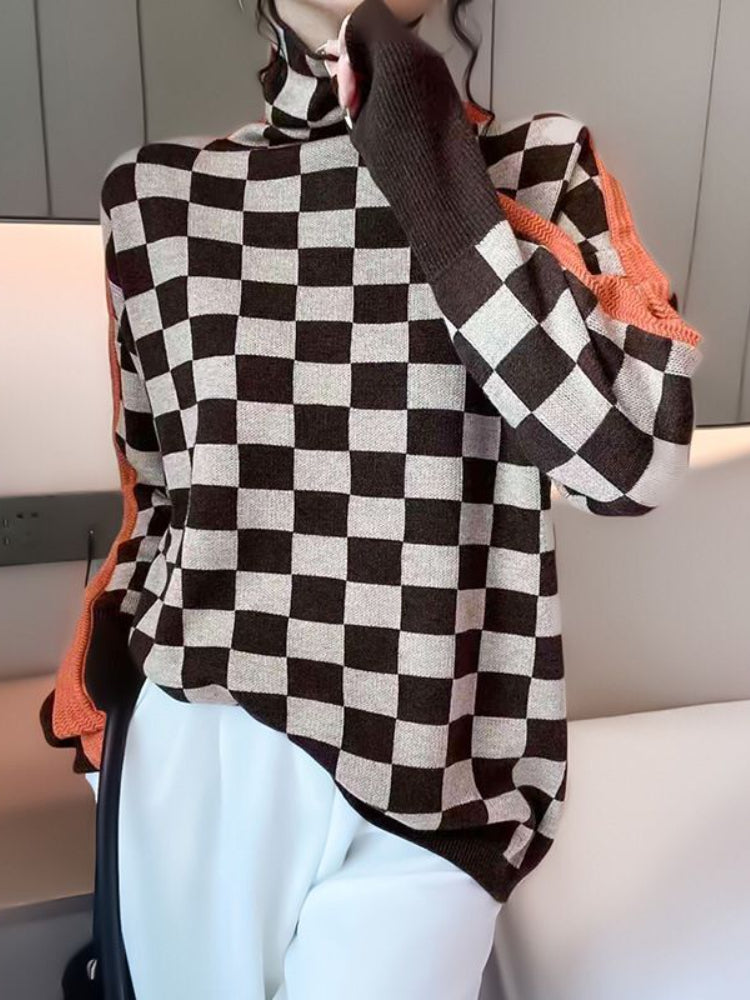 Nyzara™ - Pull col roulé avec motifs