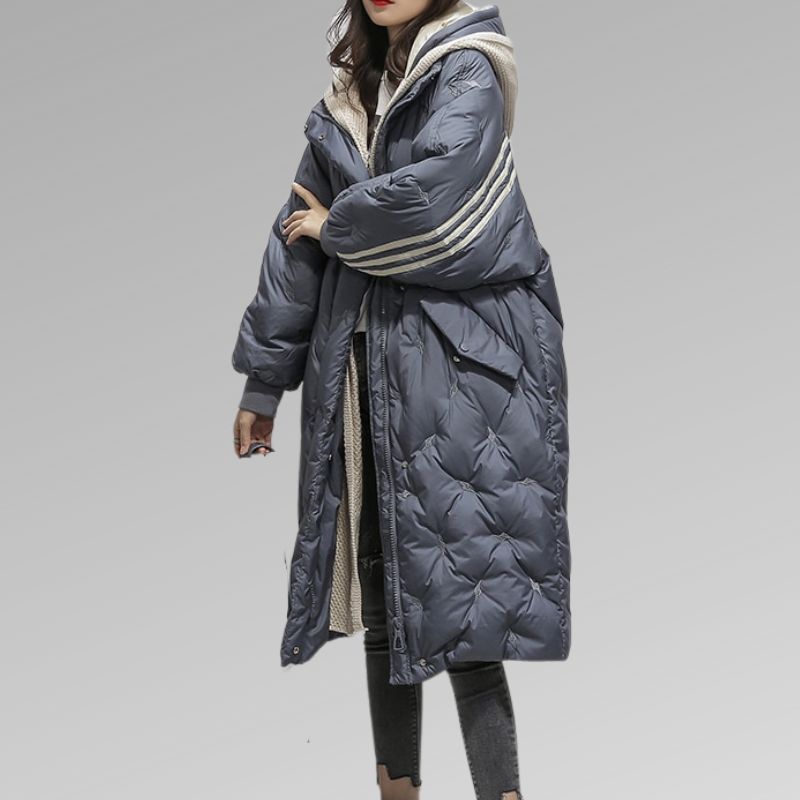 Veste longue d'hiver doublée pour femme