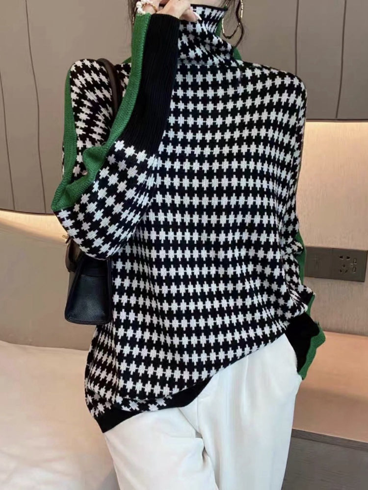 Nyzara™ - Pull col roulé avec motifs