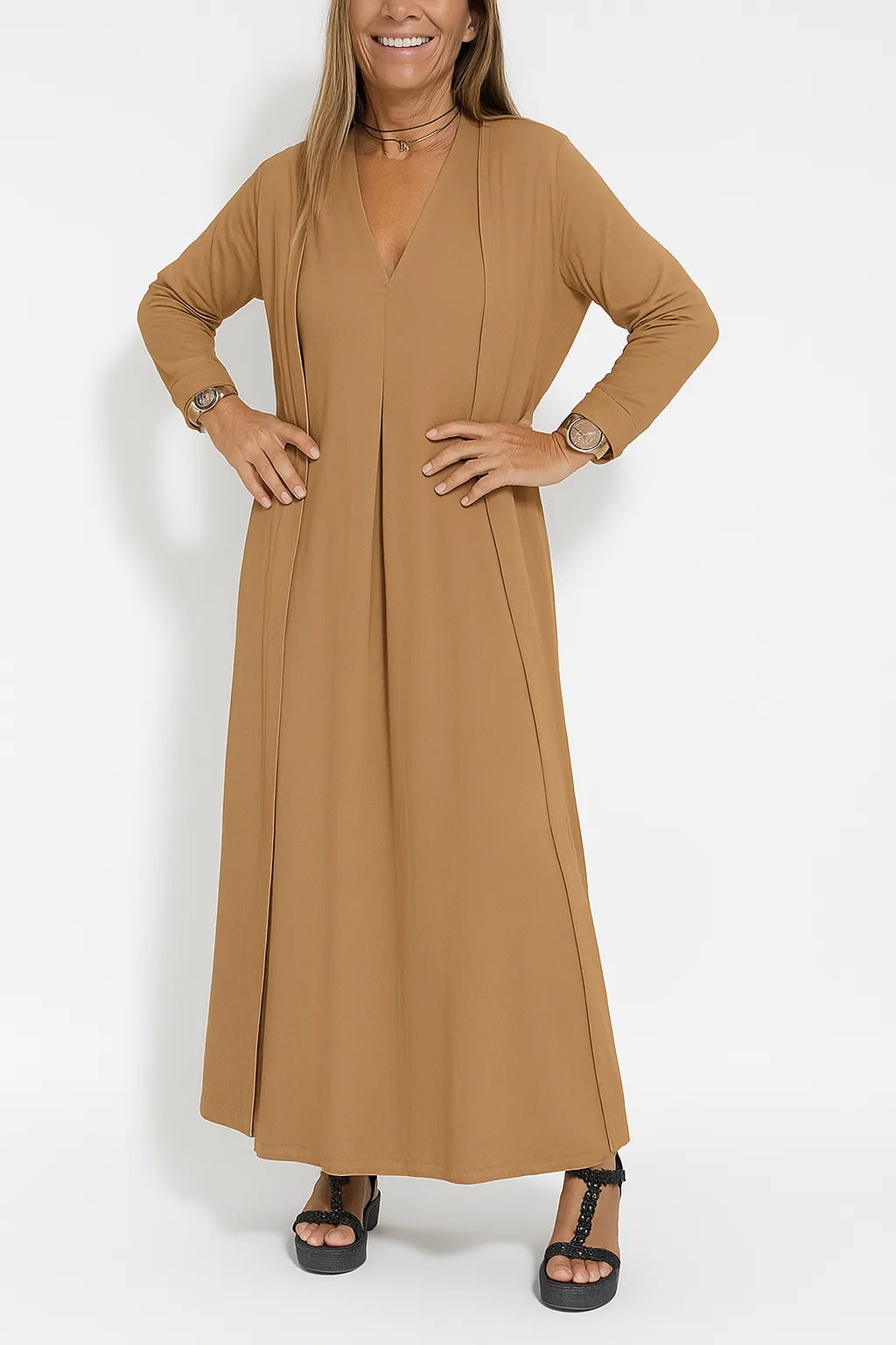 Novaya™ - Robe longue élégante + gilet assorti OFFERT