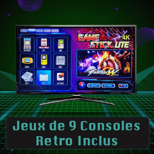 RetroPlay™ - 15 000 JEUX RÉTRO + 2 MANETTES SANS FIL