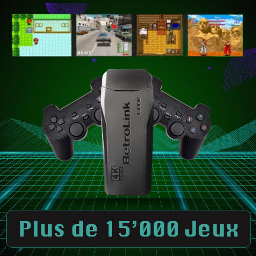 RetroPlay™ - 15 000 JEUX RÉTRO + 2 MANETTES SANS FIL