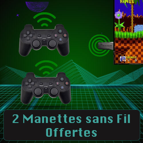 RetroPlay™ - 15 000 JEUX RÉTRO + 2 MANETTES SANS FIL