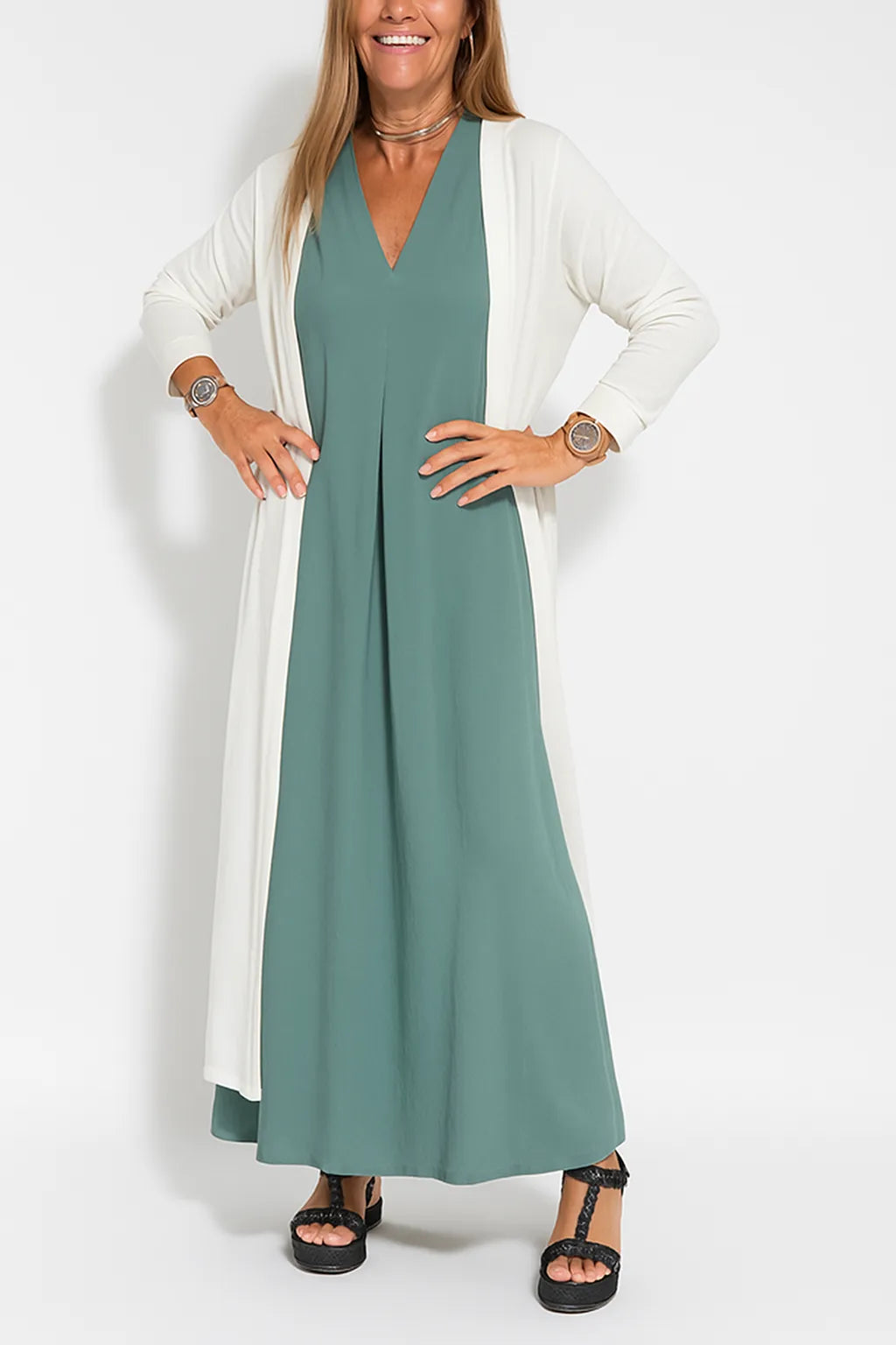 Novaya™ - Robe longue élégante + gilet assorti OFFERT