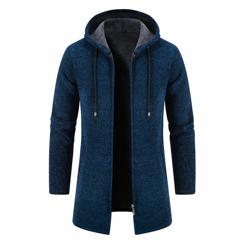 Hugo -  Veste mi-long en laine à capuche
