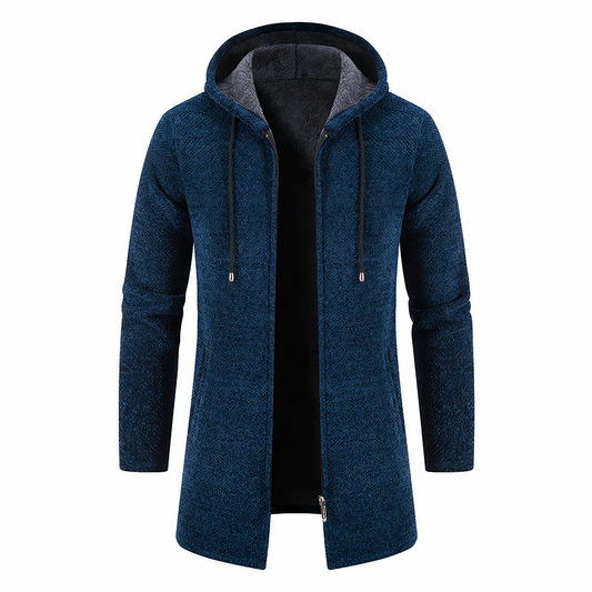 Hugo -  Veste mi-long en laine à capuche