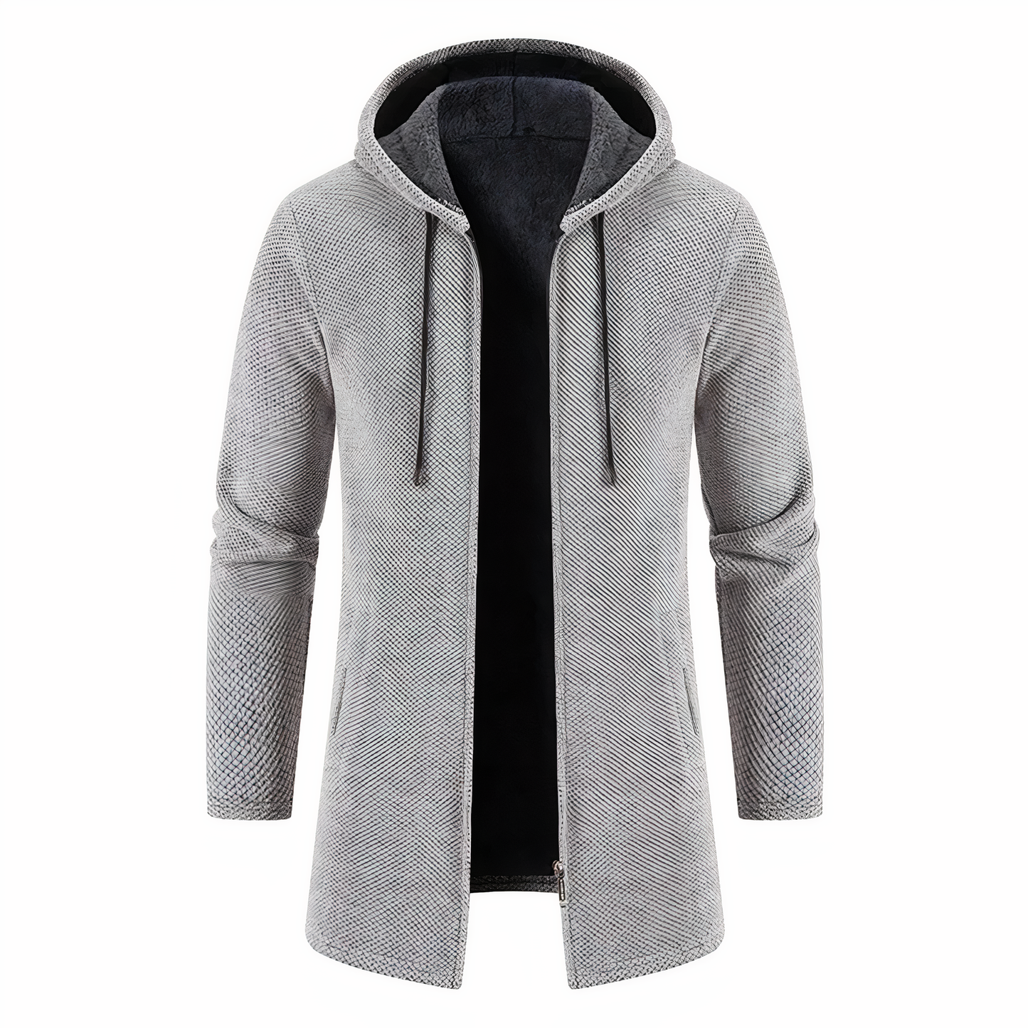 Hugo -  Veste mi-long en laine à capuche