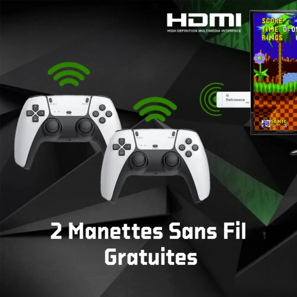 RetroPlay™ 2.0 (4K + 64 Go) - 20 000 JEUX RÉTRO + 2 MANETTES SANS FIL