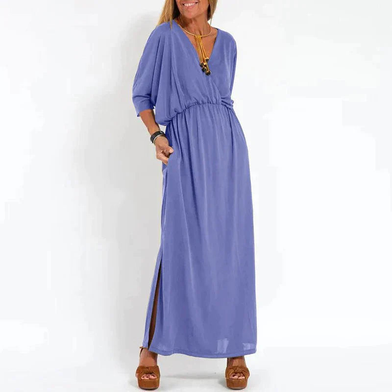 Amelia - Robe longue confortables avec poches latérales