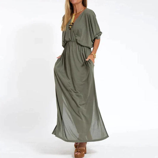 Amelia - Robe longue confortables avec poches latérales