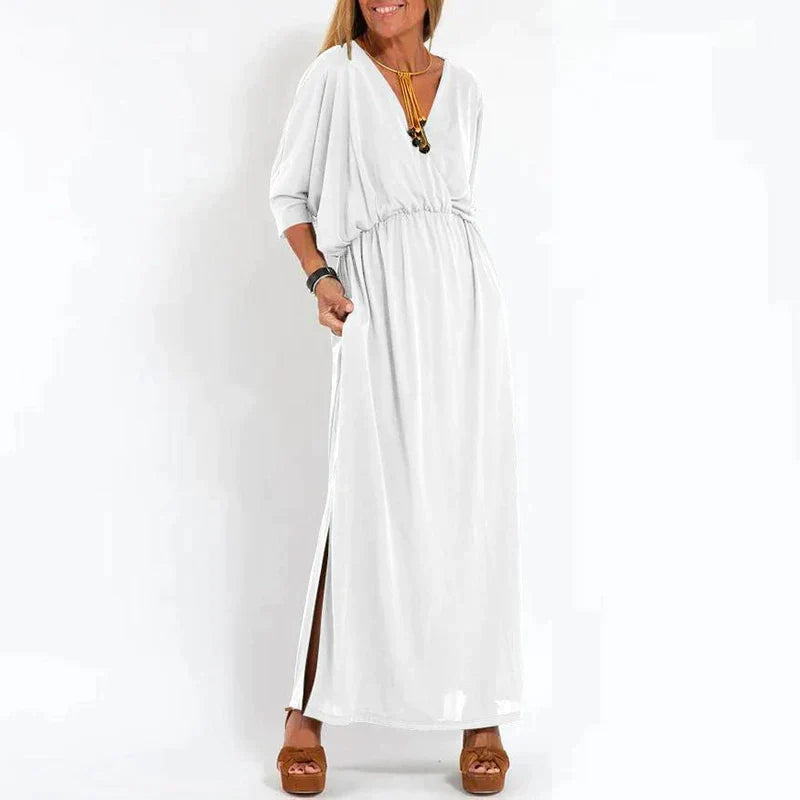 Amelia - Robe longue confortables avec poches latérales