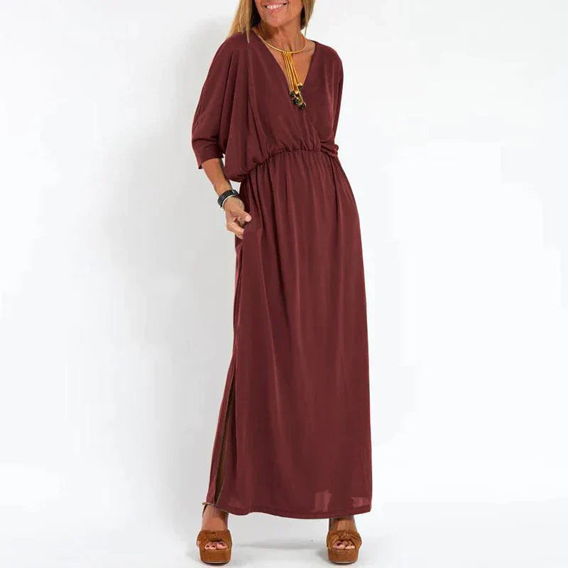 Amelia - Robe longue confortables avec poches latérales