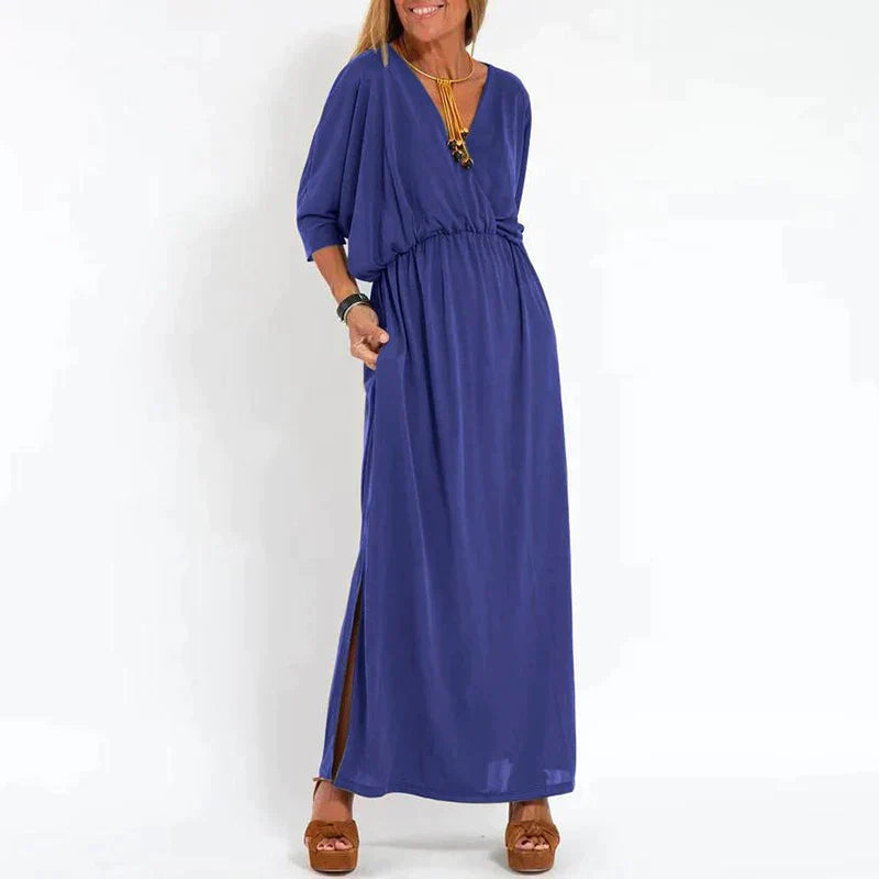 Amelia - Robe longue confortables avec poches latérales