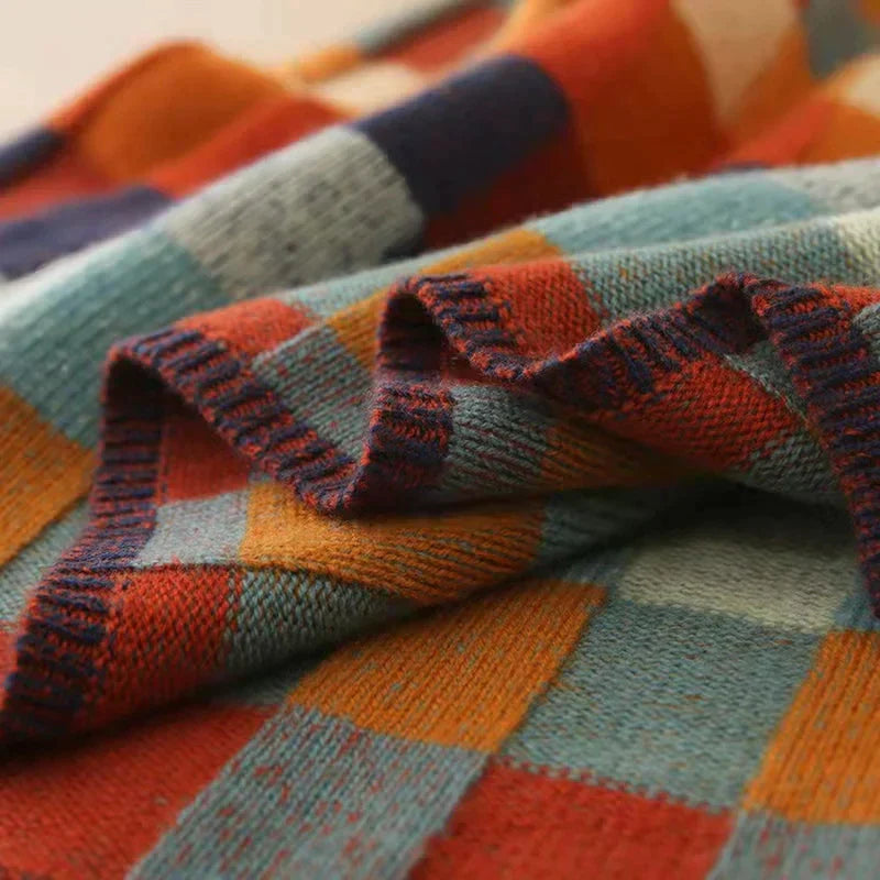 Nyzara™ - Pull à col roulé en damier
