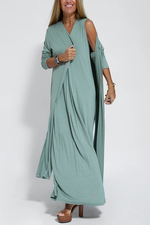 Novaya™ - Robe longue élégante + gilet assorti OFFERT