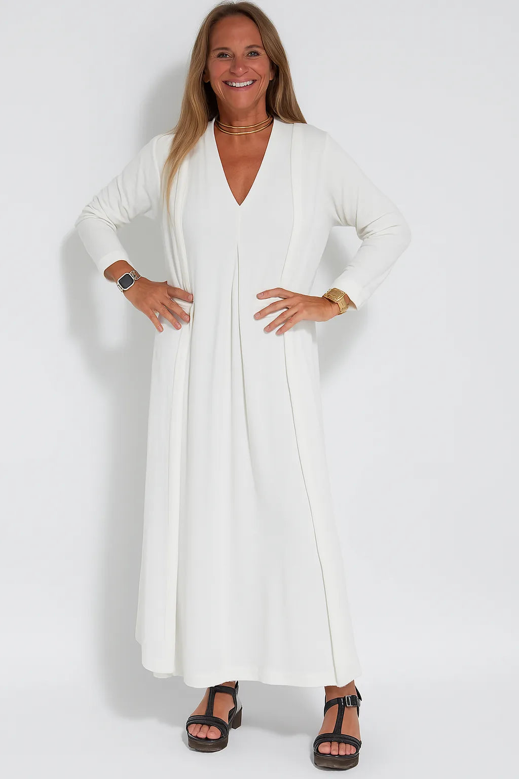 Novaya™ - Robe longue élégante + gilet assorti OFFERT