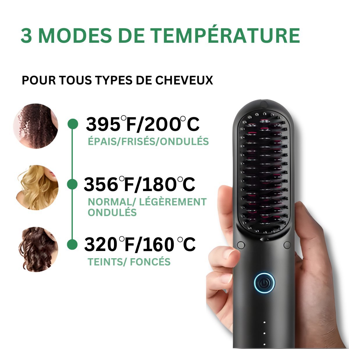 Brusheo Hair Pro - Brosse Lissante Sans Fil