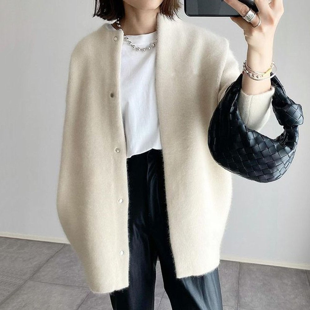 Nyzara™ - Cardigan long crème à boutons