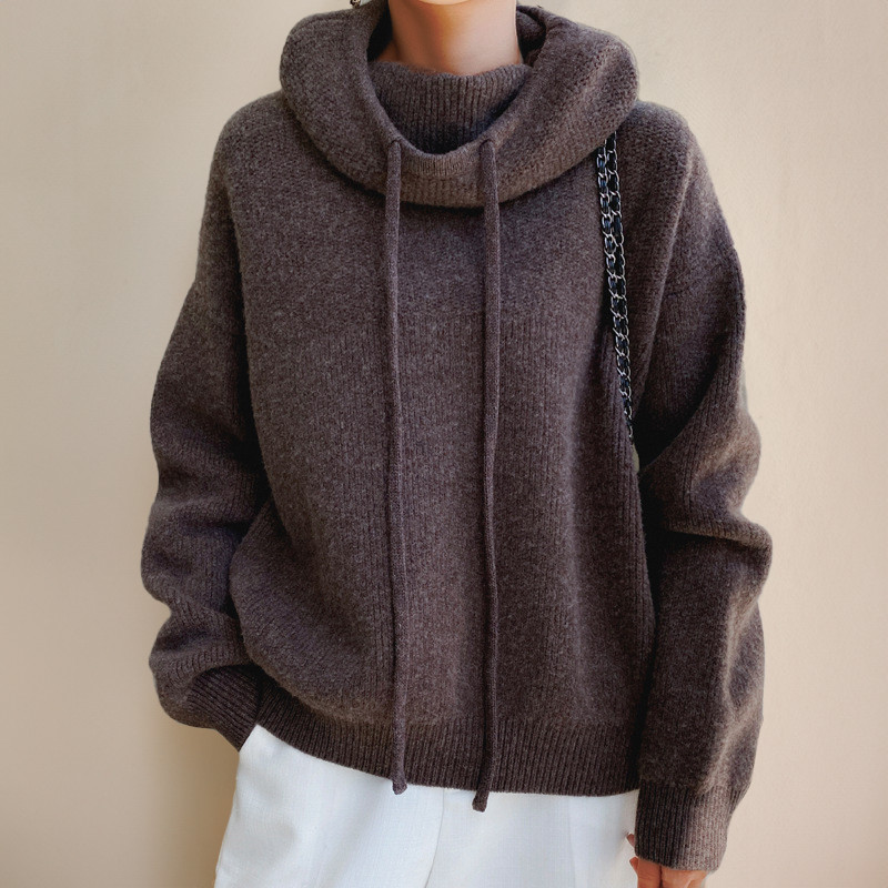 Eva - Pull à col roulé en laine mérinos