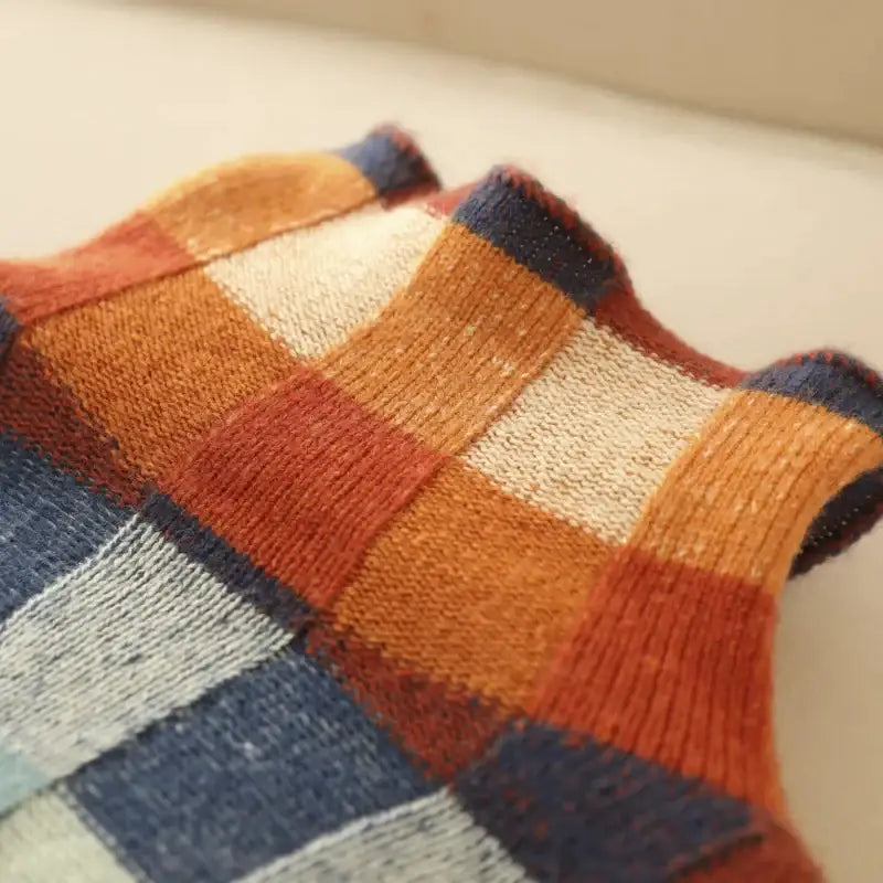 Nyzara™ - Pull à col roulé en damier