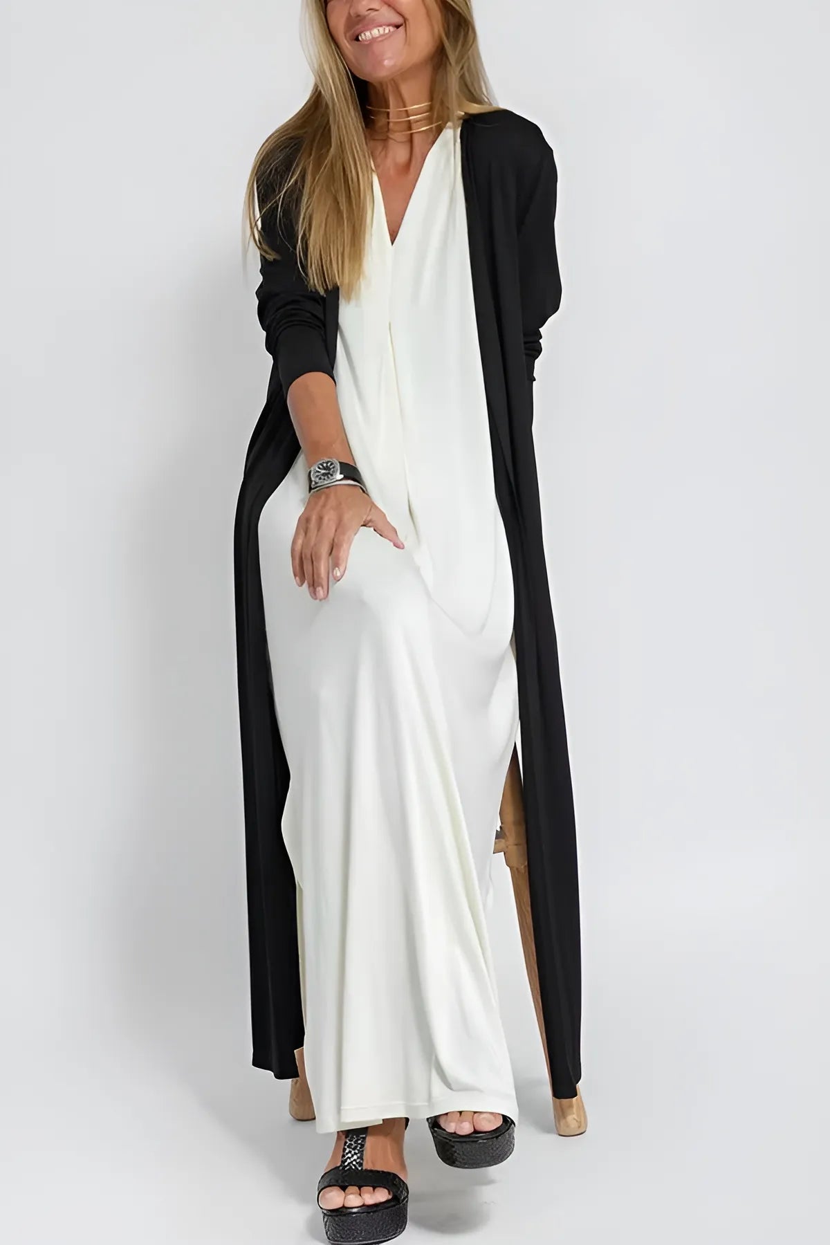 Novaya™ - Robe longue élégante + gilet assorti OFFERT