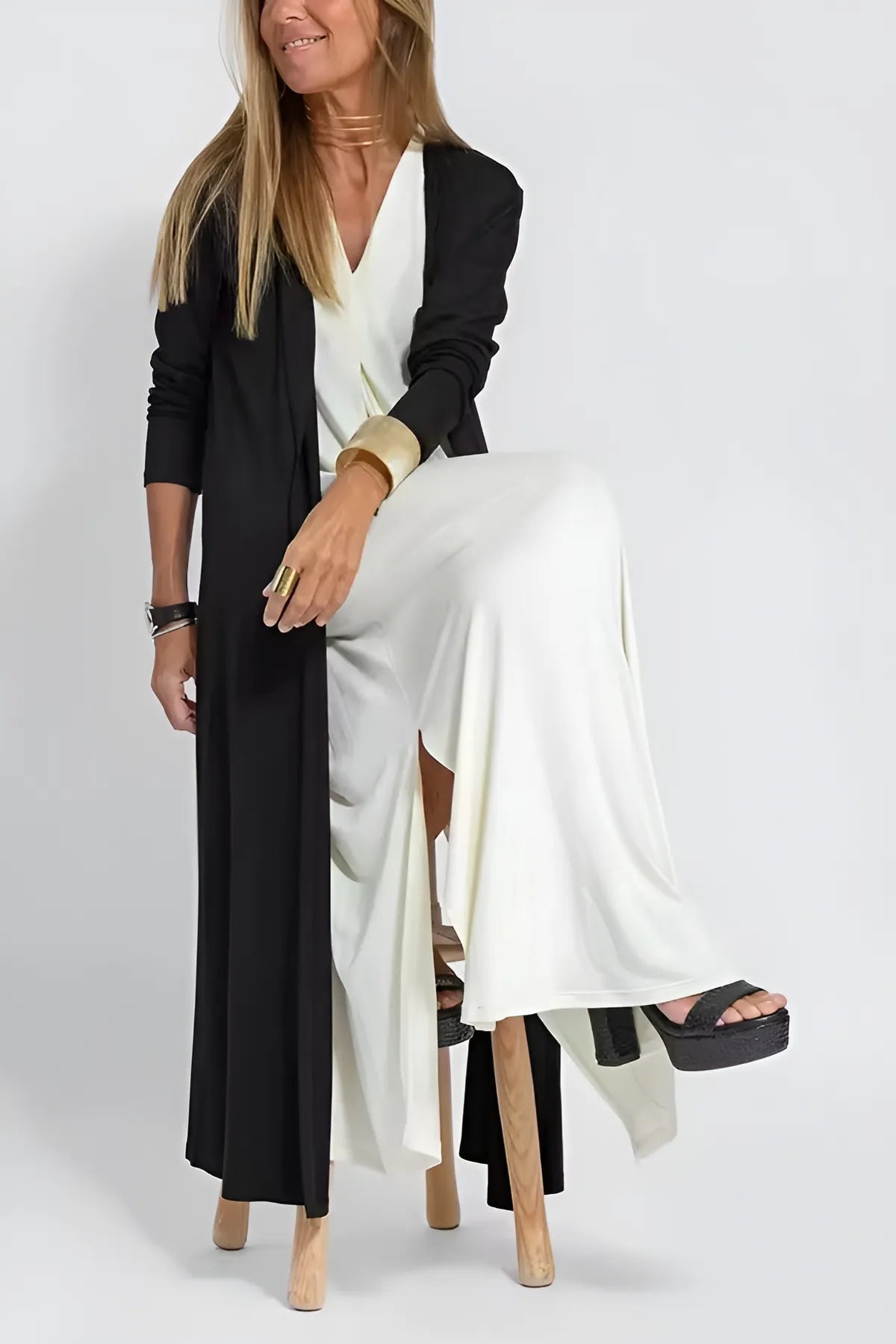 Novaya™ - Robe longue élégante + gilet assorti OFFERT