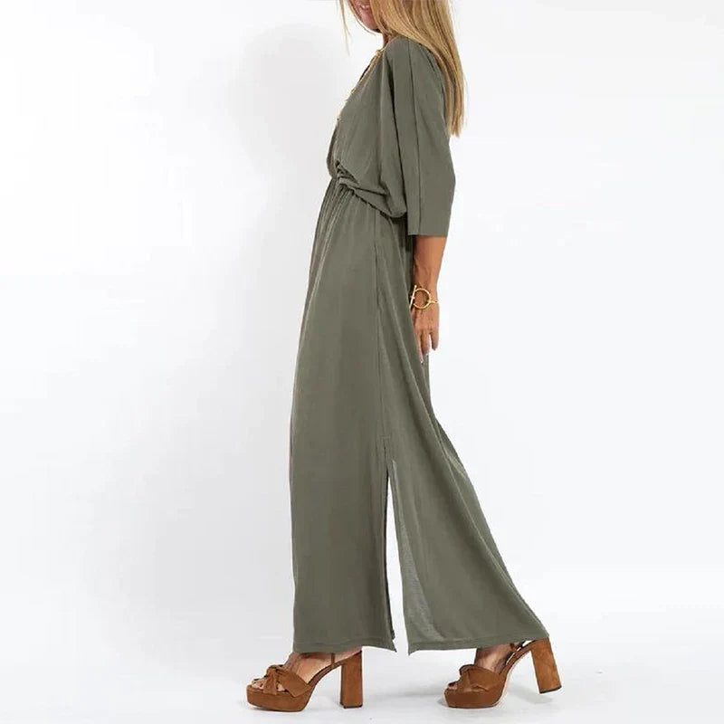 Amelia - Robe longue confortables avec poches latérales