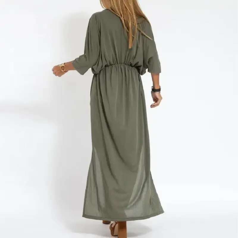 Amelia - Robe longue confortables avec poches latérales